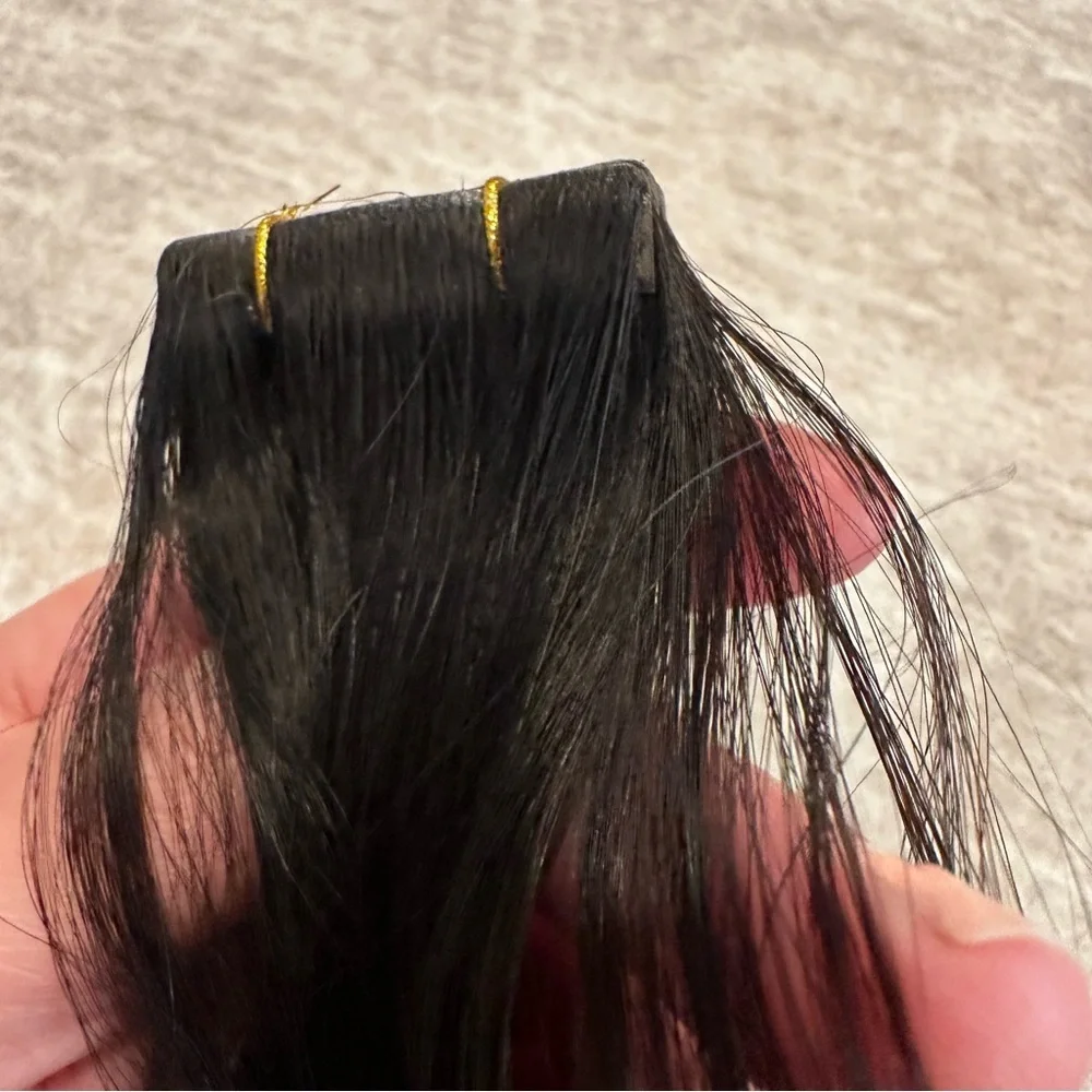 ⭐️ 20” Natural Black Invisi‎ Edge Tape in Human Hair Extensions 30g 10pcs #RD7